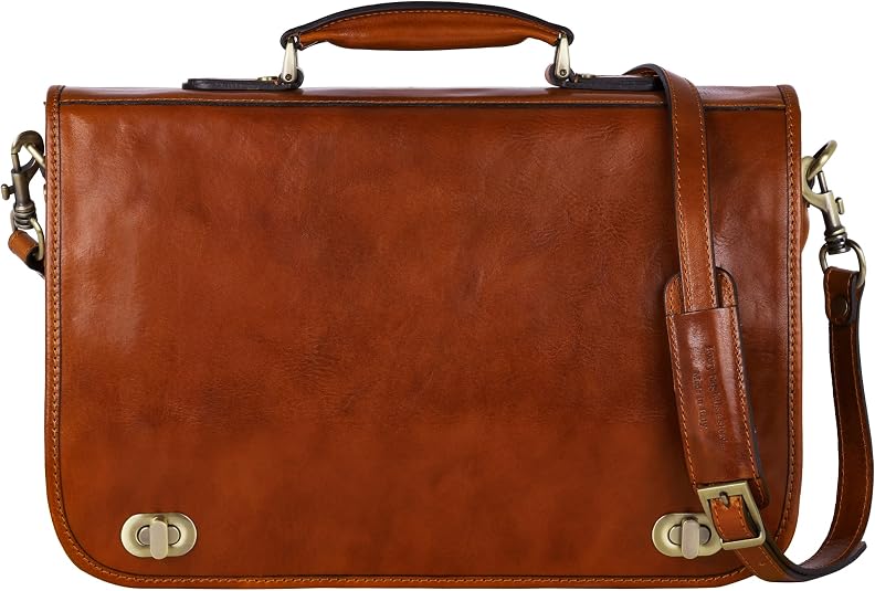 Executive Classic Leather Briefcase & Messenger Bag