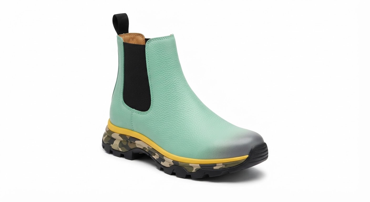 Mint/Camo Chunky Chelsea Boot